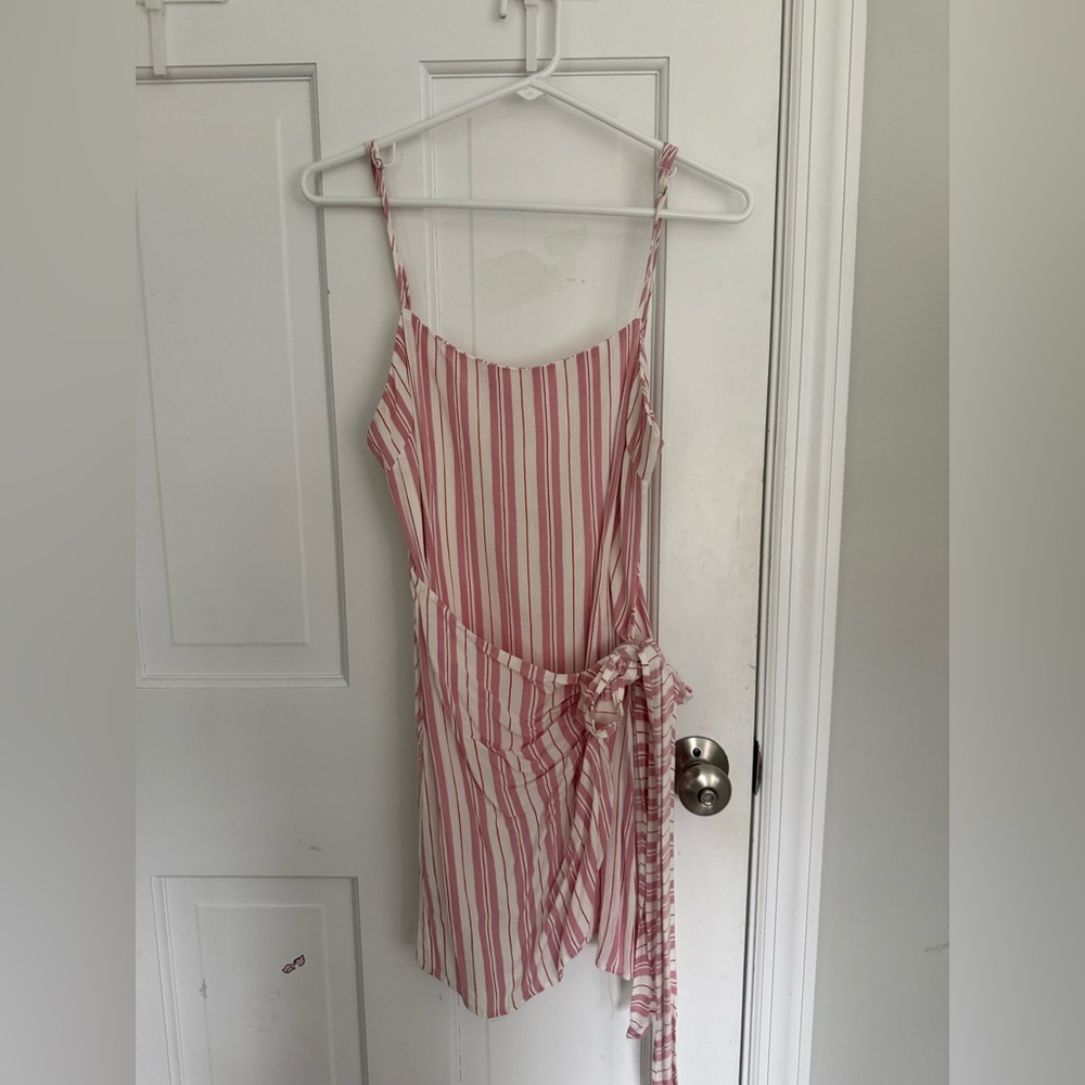 Cotton Candy Pink and White Striped Mini Dress